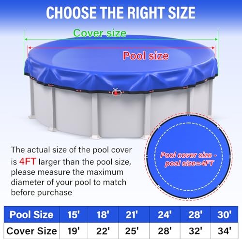 18FT Round Winter Pool Cover 500D Extra Thick Above Ground Pool Cover 18 FT gallery