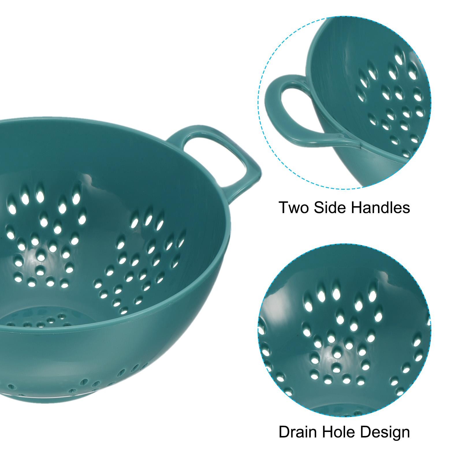 Mini Food Strainer Plastic Colander For Fruits Veggies Pasta-Army Green 2PCS gallery