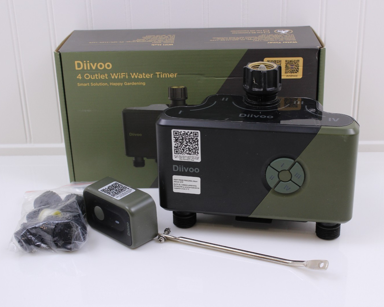 Diivoo WT-13 4 Outlet WiFi Water Timer w/ WG03 Hub Smart Irrigation System gallery
