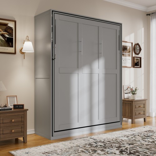Rotating Murphy Wall Bed Queen Size Murphy Bed Space-Saving Cabinet Bed Wood Bed gallery