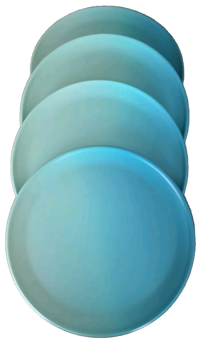 Four (4) Sun Squad ~ 10.5" Dinner Plates ~ Melamine ~ Two Tone Teal gallery
