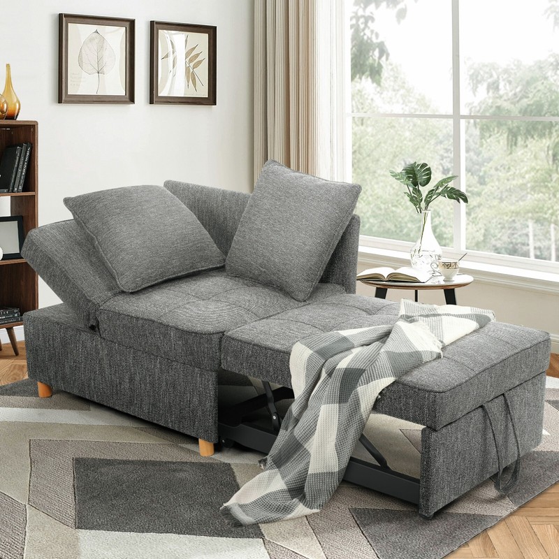 4-in-1 Convertible Sofa Bed Pull Out Couch Sofa Chair w/ 5 Adjustable Backrests gallery