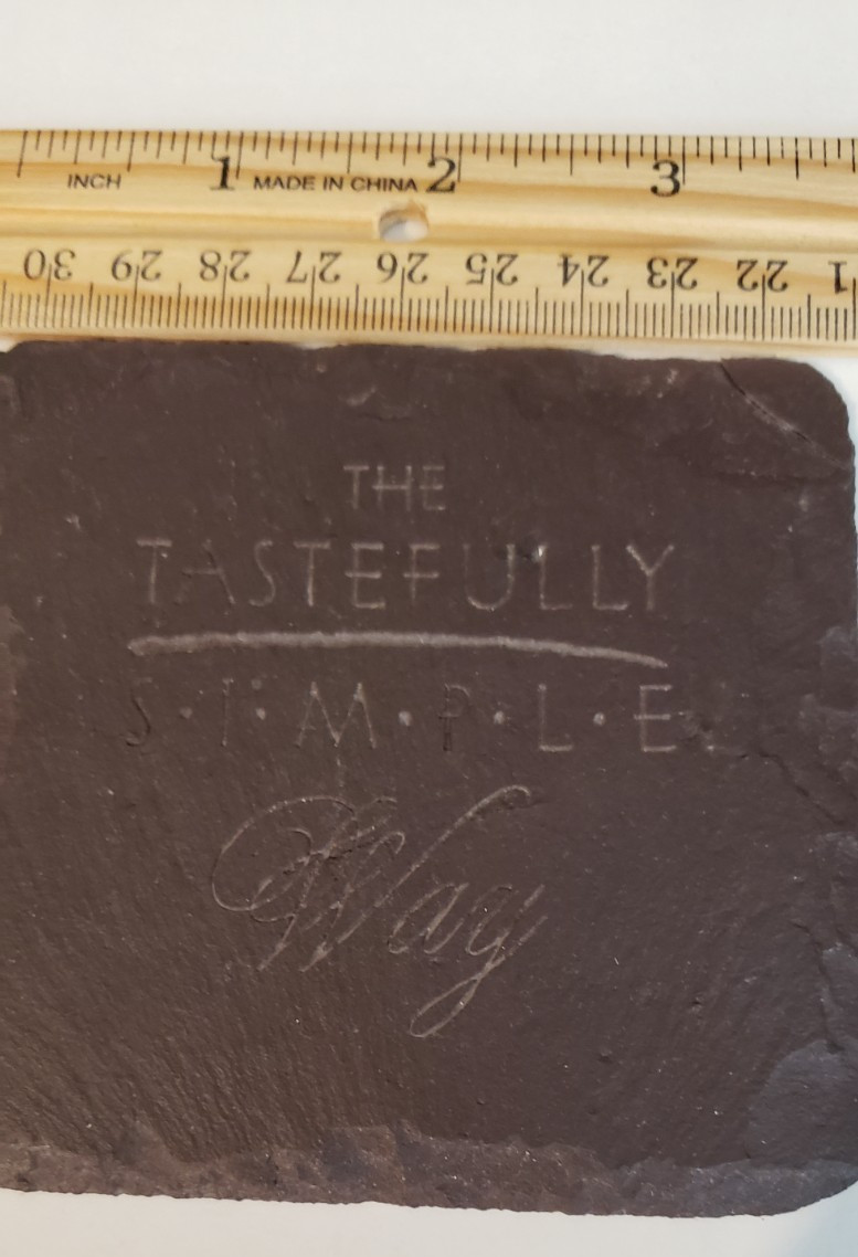 Tastefully Simple-Four Brown Slate Coasters Cork Back W/New Digital Timer gallery