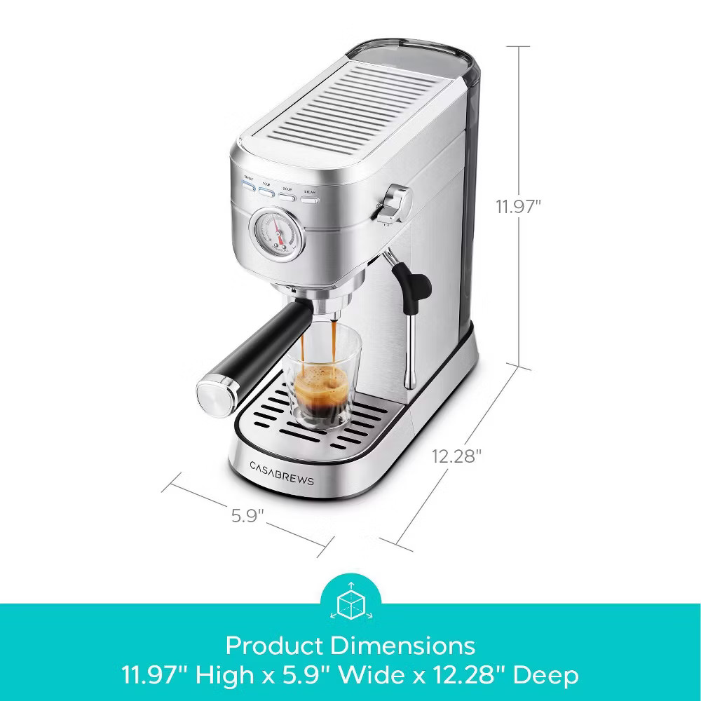 CASABREWS CM5418 20 Bar Espresso Machine and Coffee Maker with Pressure Gauge, gallery