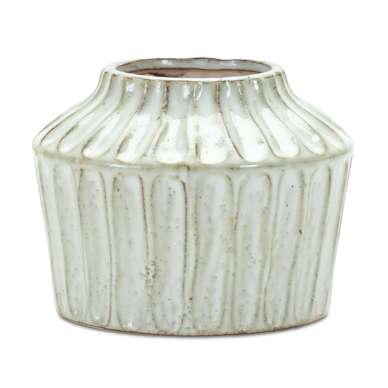 Rustic Carved Clay Vase 5"H gallery