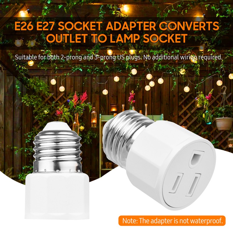 2 PCS E26 E27 Socket 2 or 3 Prong AC to A0N5 gallery