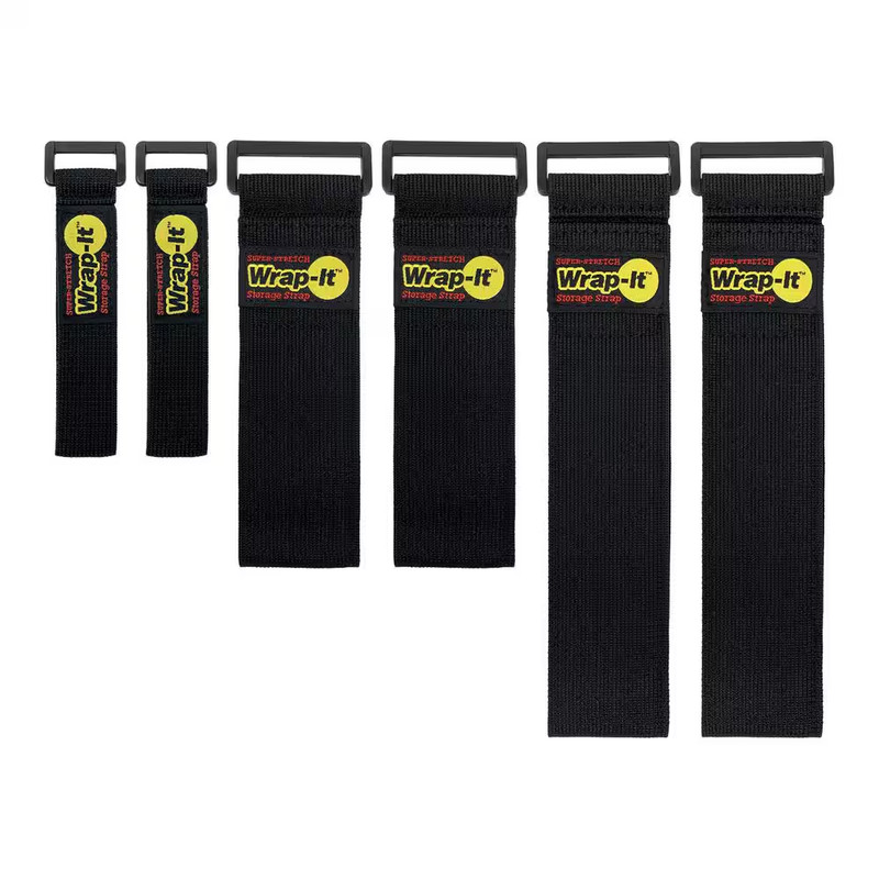 Super-Stretch Storage Strap Elastic All-Purpose Hook and Loop Cinch Strap in Bla gallery