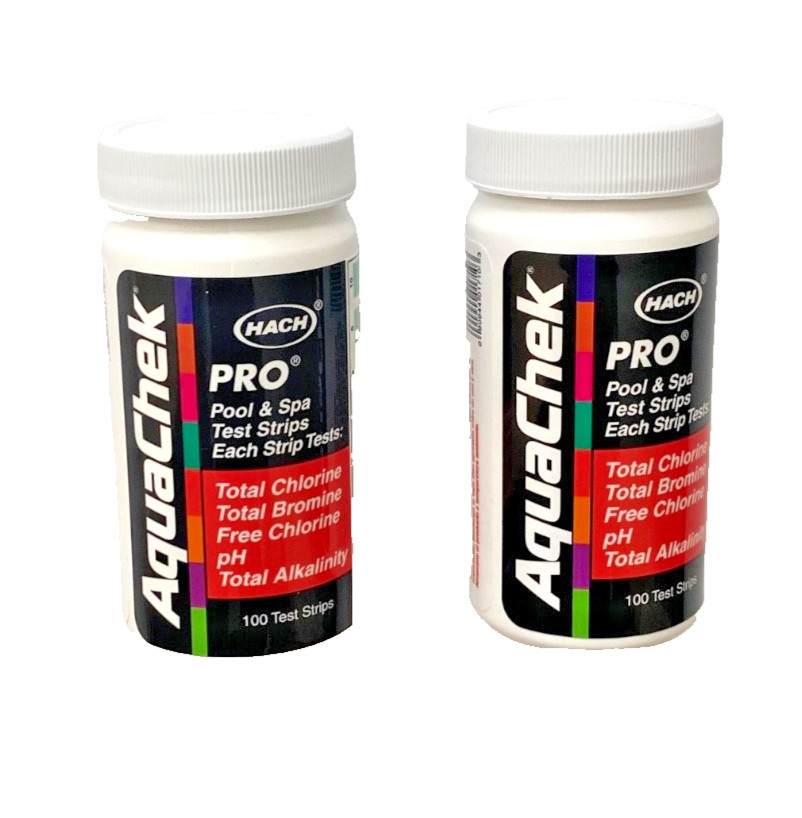 AquaChek Pro 5 in 1 Chlorine Test Strips Pool Spa 5 Way Test 100 ea. (2-Pack) gallery