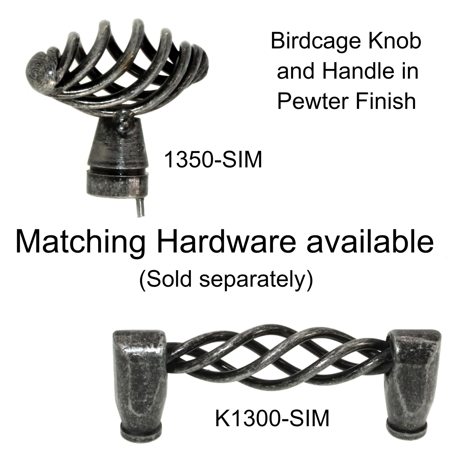 Zurich Pewter 3" Ctr Cabinet Bar Pull Birdcage Handle K1300-SIM gallery