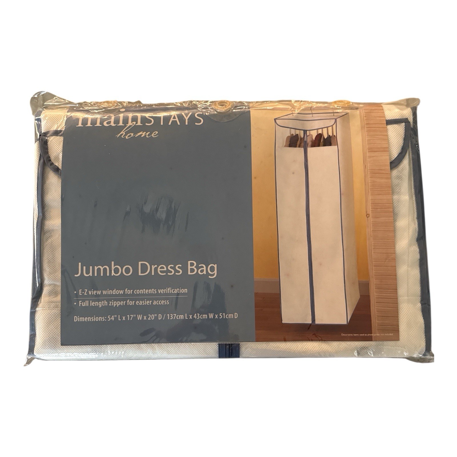 Garment Clothing Storage Bag Mainstays Home White Jumbo Hanging New 54x17x20" gallery