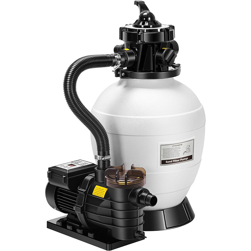 13in Sand Filter Pump for In/Above Ground Pools 3/4HP 2640GPH 7-Way Valve Timer gallery