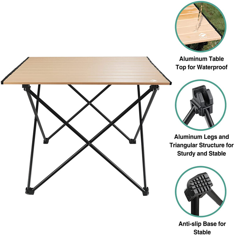 VILLEY Ultralight Camping Side Table Folding Beach Table 16''/19''/24'' with Bag gallery