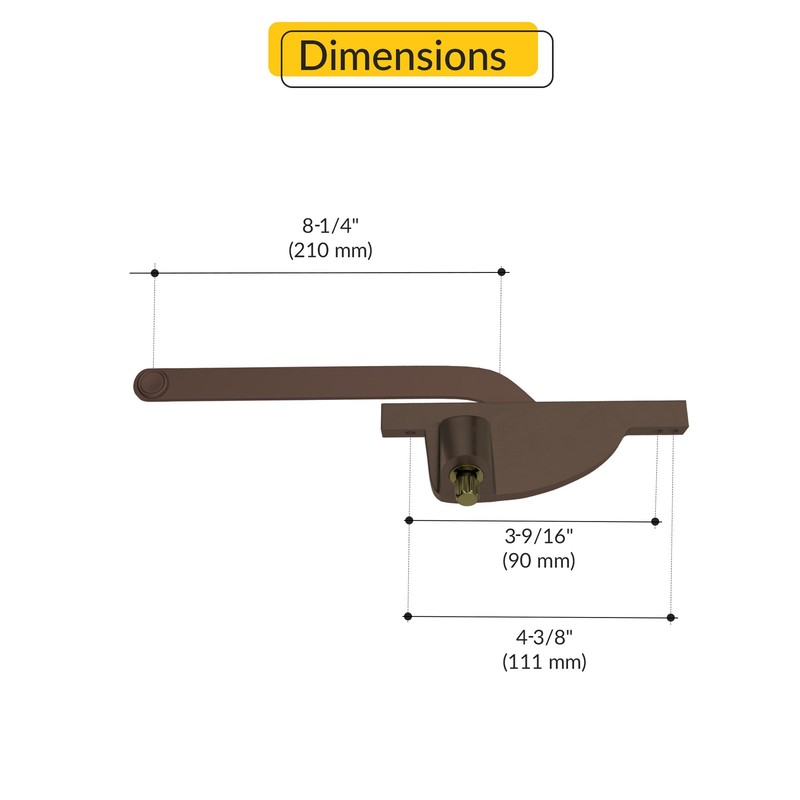 Brixwell 36-134 Casement Operator Assembly With Handle Right Hand Type Brown gallery