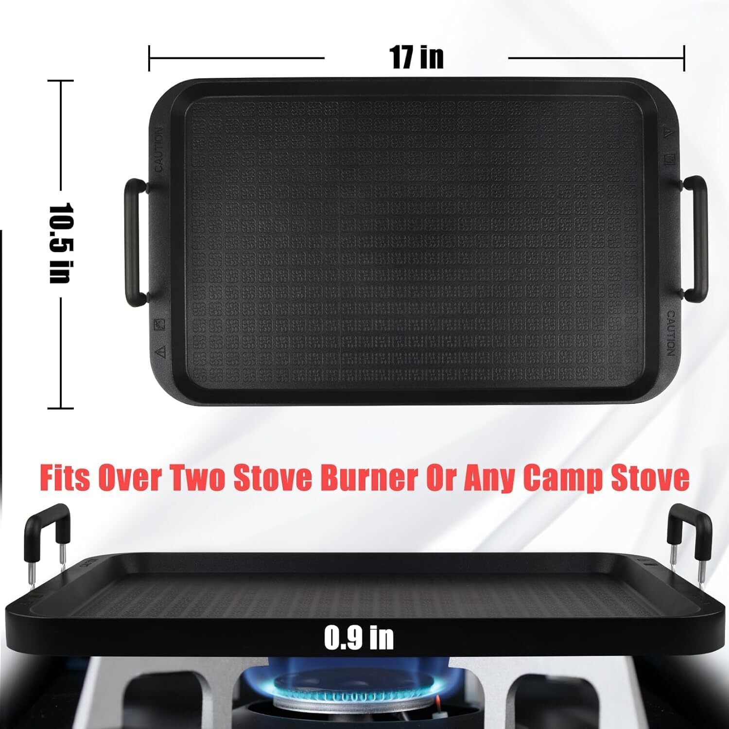 Stove Top Flat Griddle, 17 Inch 2 Burner Griddle Pan for Stove Top Grill gallery