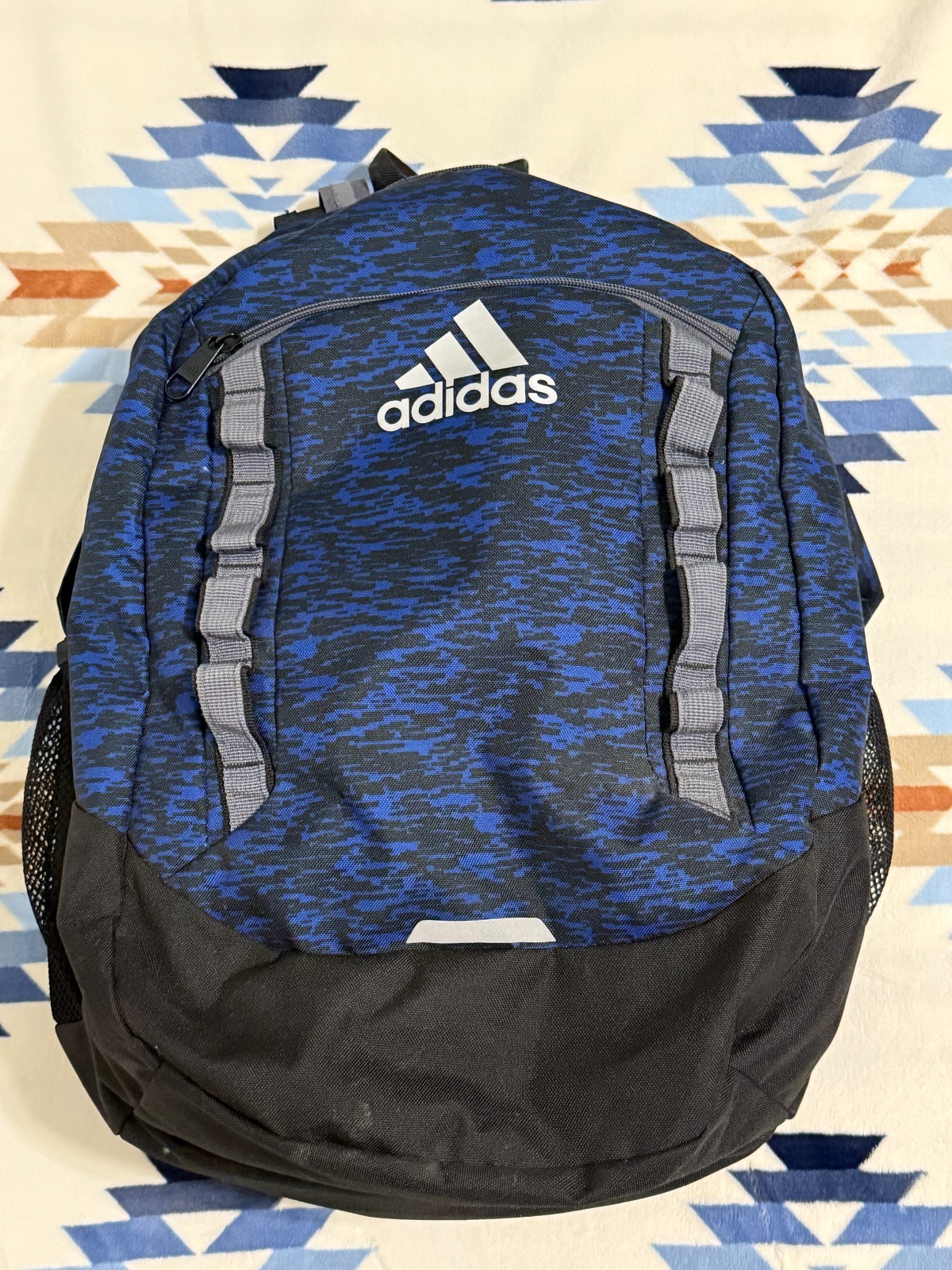 ADIDAS laptop backpack - blue, black 4 Zip Pockets great condition - load spring