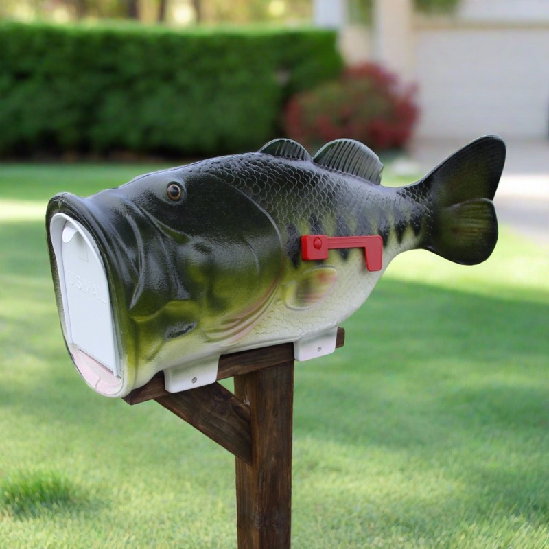 Largemouth Bass Fish Mailbox for Outside of Residential Home, Rural Mailbox gallery