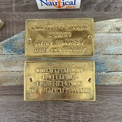Nautical Signs – Solid Brass – Captain Suggested, Cocktail Hour – Nautical Decor
