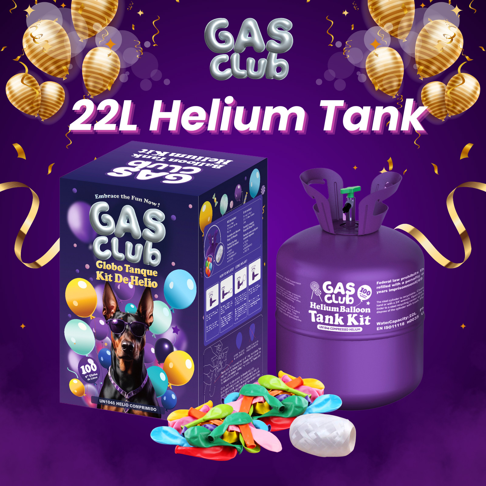 Large 22L Helium Tank Balloon Kit Gasclub for Balloons Party Wedding Banquet US gallery