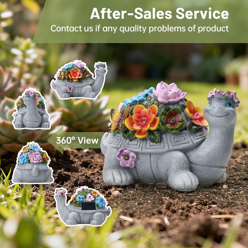 Eco-Friendly Solar Turtle Statue: Outdoor Garden Lamp & Decorative Ornament gallery