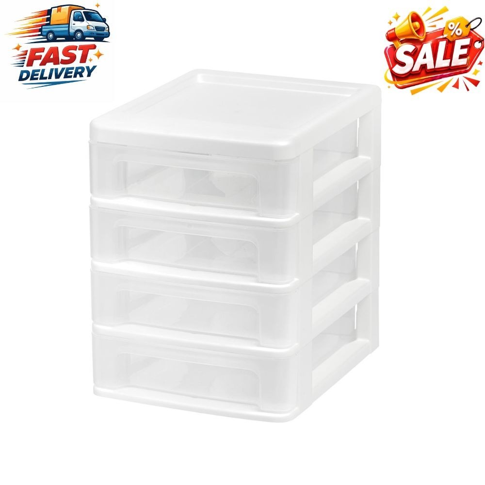Compact 4 Drawer Desktop Organizer Unit Stackable Mini Storage House Office New gallery