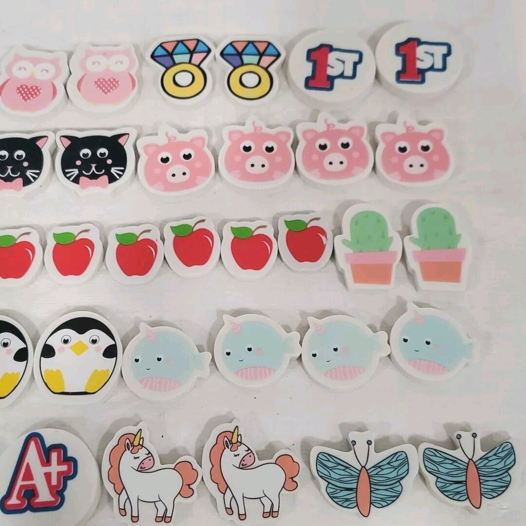Teacher Student Rewards Prizes Treasure Box Rubber Character Erasers New No Pkg gallery