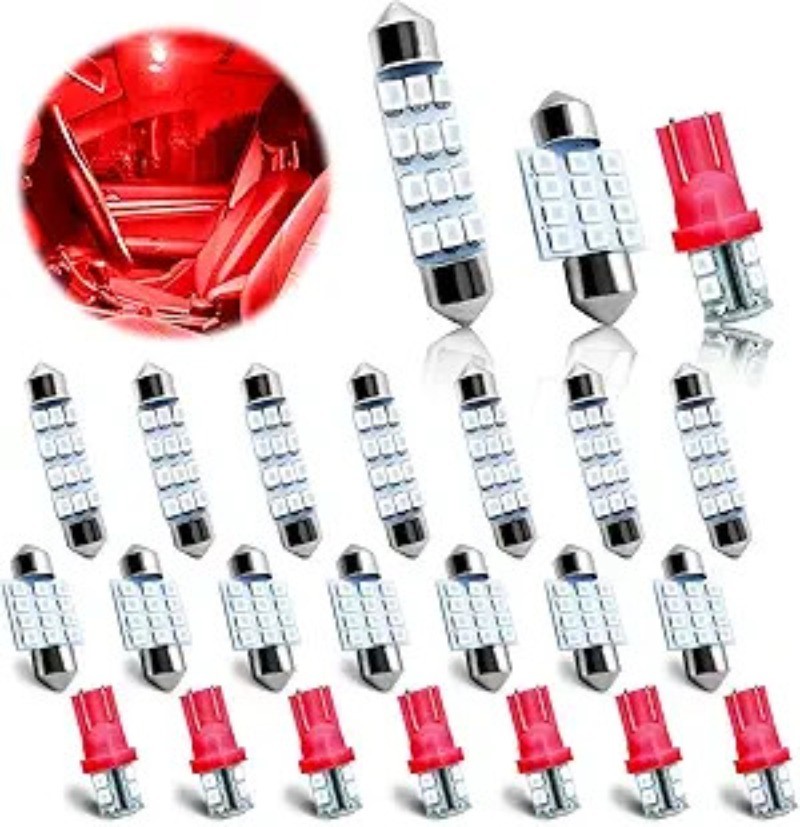 24PCS LED Interior Replacement Bulbs, Interior Car Lights, Dome Lig Color: red gallery