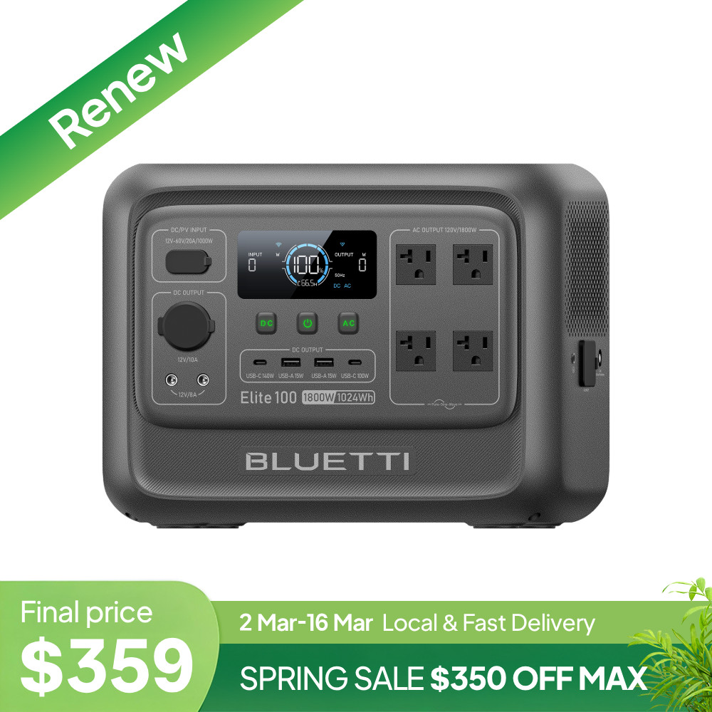 BLUETTI Elite 100 V2 Portable Power Station 1800W 1024Wh LFP for Camping Backup gallery