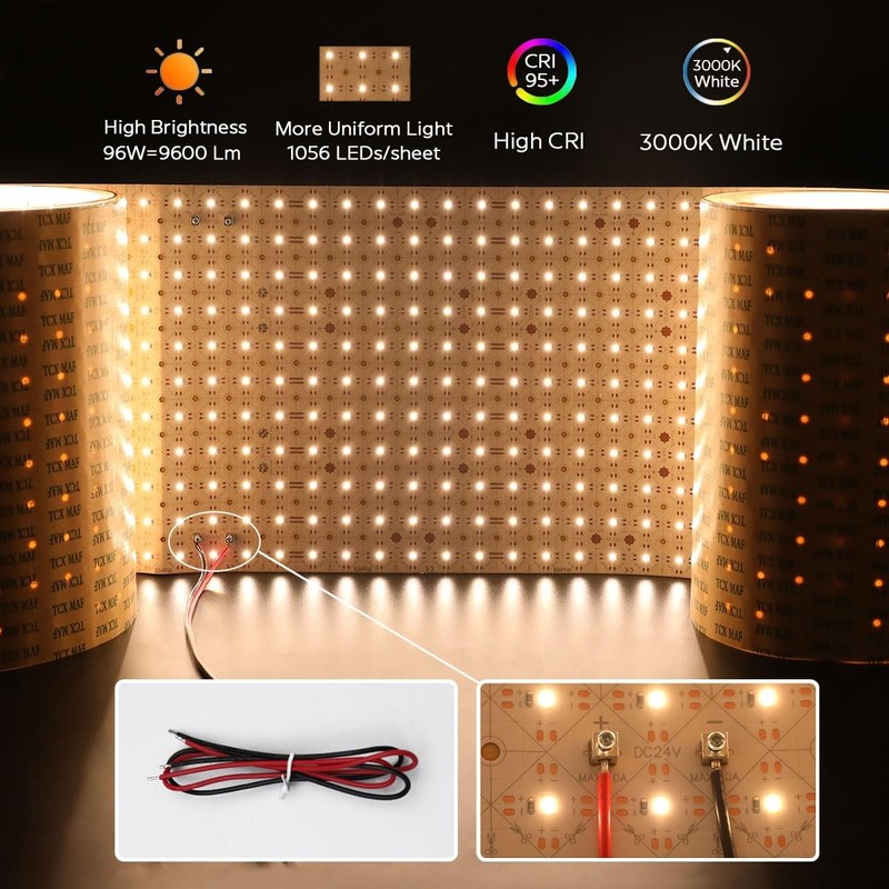 SuperLightingLED 3000K Large LED Sheets for Backlighting 6.56Ft IP20, gallery