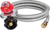 DPB 5FT Braided Propane Hose Adapter, 0~20 PSI Adjustable Propane Tank Regulator gallery