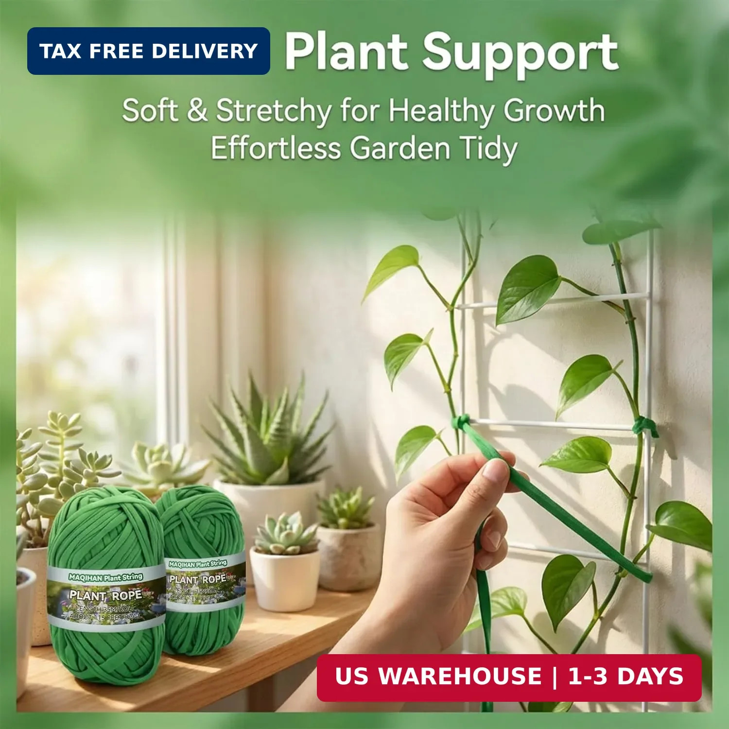 2 Pack Garden String - Plant Ties, Garden Twine, Gardening Tape, Tree Support, S gallery
