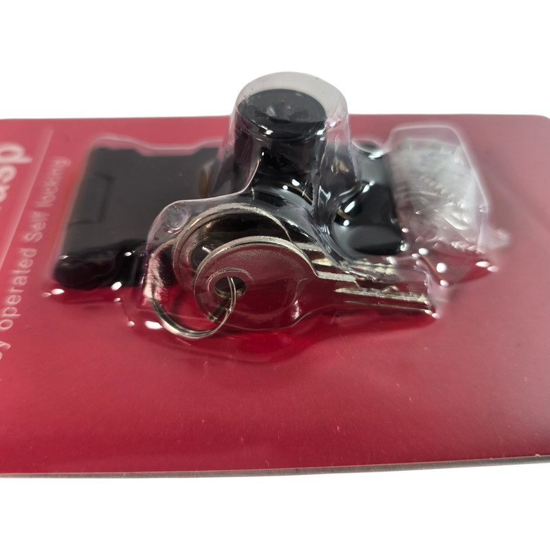 2.5" Safety Hasp Self Locking Keyed Black Security Lock Gate Shed Door 2 Keys gallery