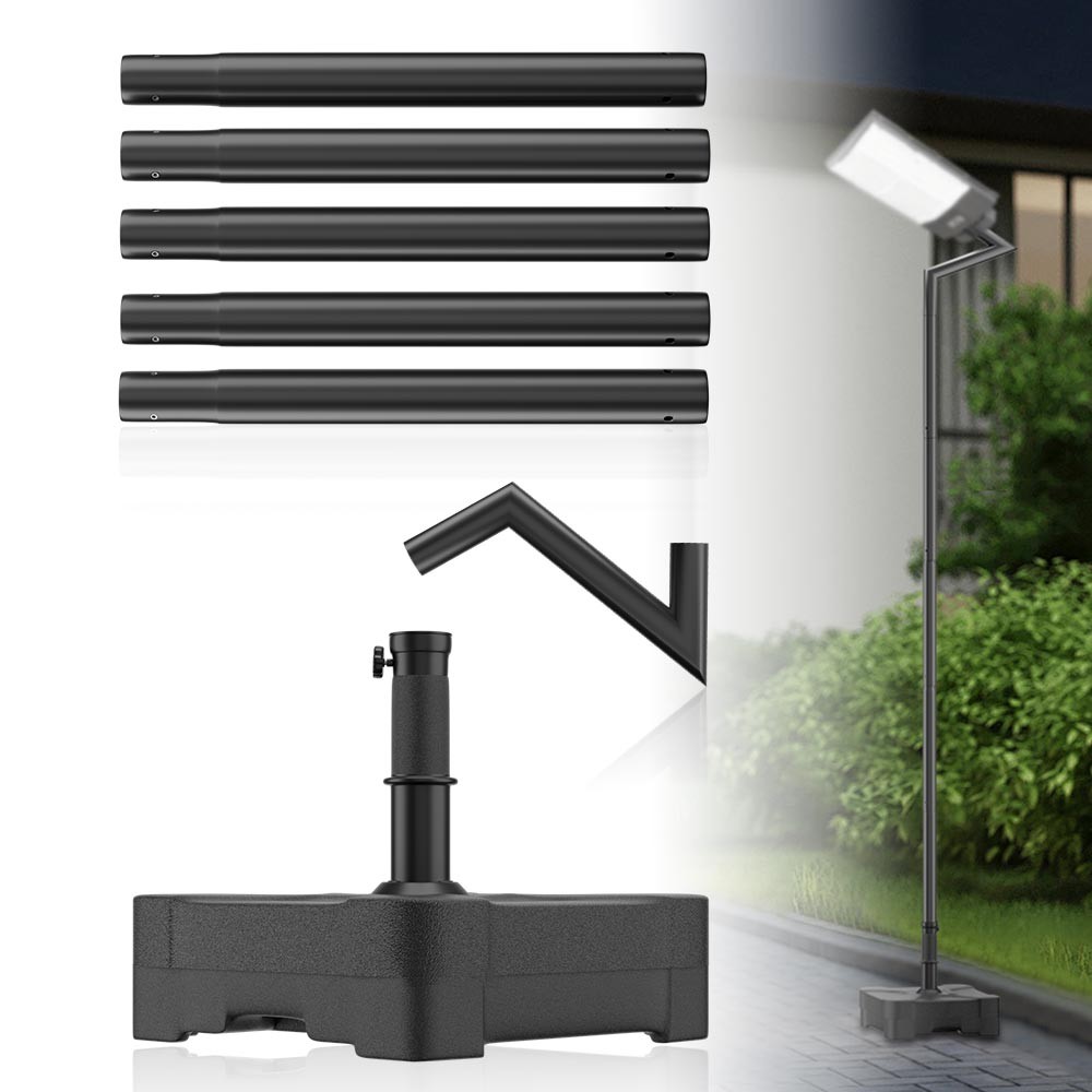 Portable Solar Street Light Pole Light Post 11Ft Light Base for Easy Relocation gallery