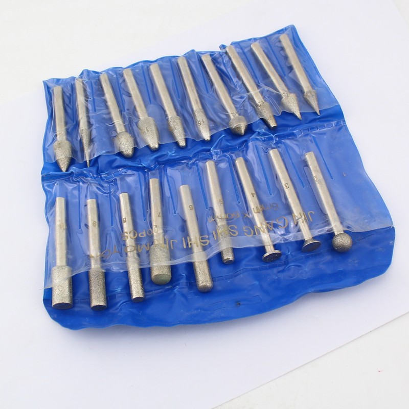 Diamond Grinding Burr Bit Set 20Pcs Accessories Stone Carving with 1/4 in Shank gallery