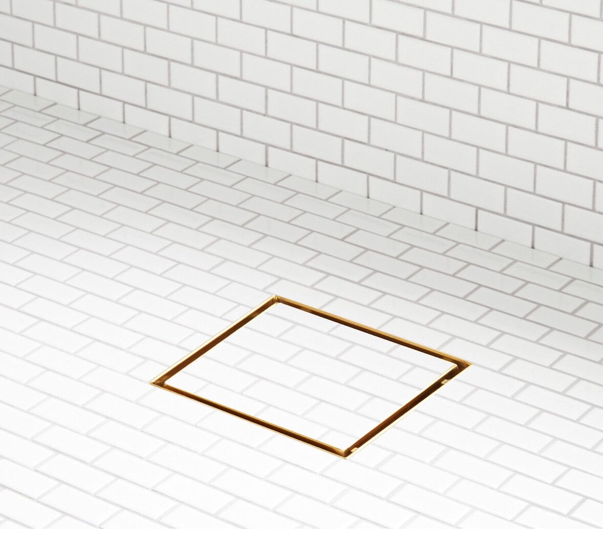 Signature Hardware 6" COHEN SQUARE TILE-IN SHOWER DRAIN Brass or Stainless Steel gallery