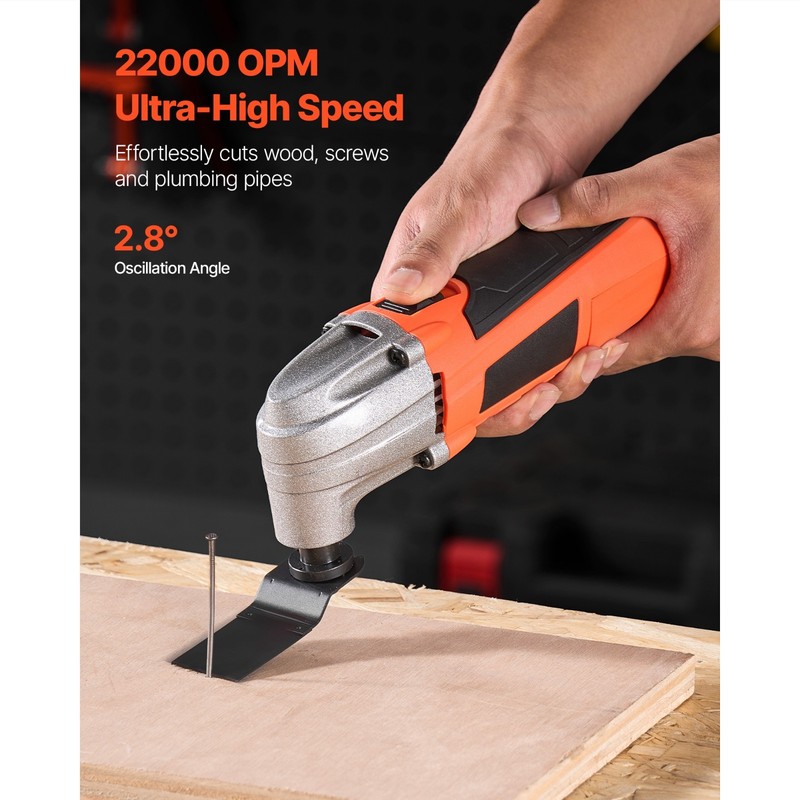 Oscillating Multi-Tool Kit, 2.2Amp Corded Electric Tool with 22,000 OPM Speed gallery