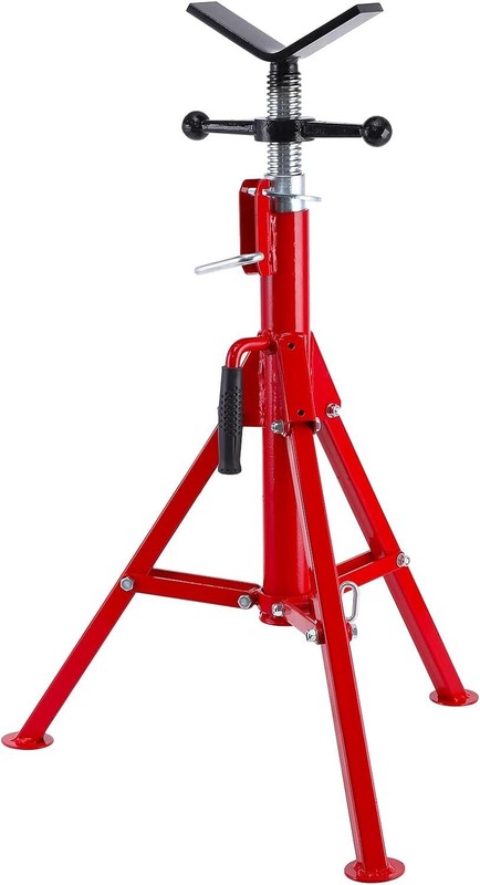 V-Head Jack Stand ,Folding Pipe Jack Stand 28"-52" Height ,2500Lbs 1/8"-12" Pipe gallery