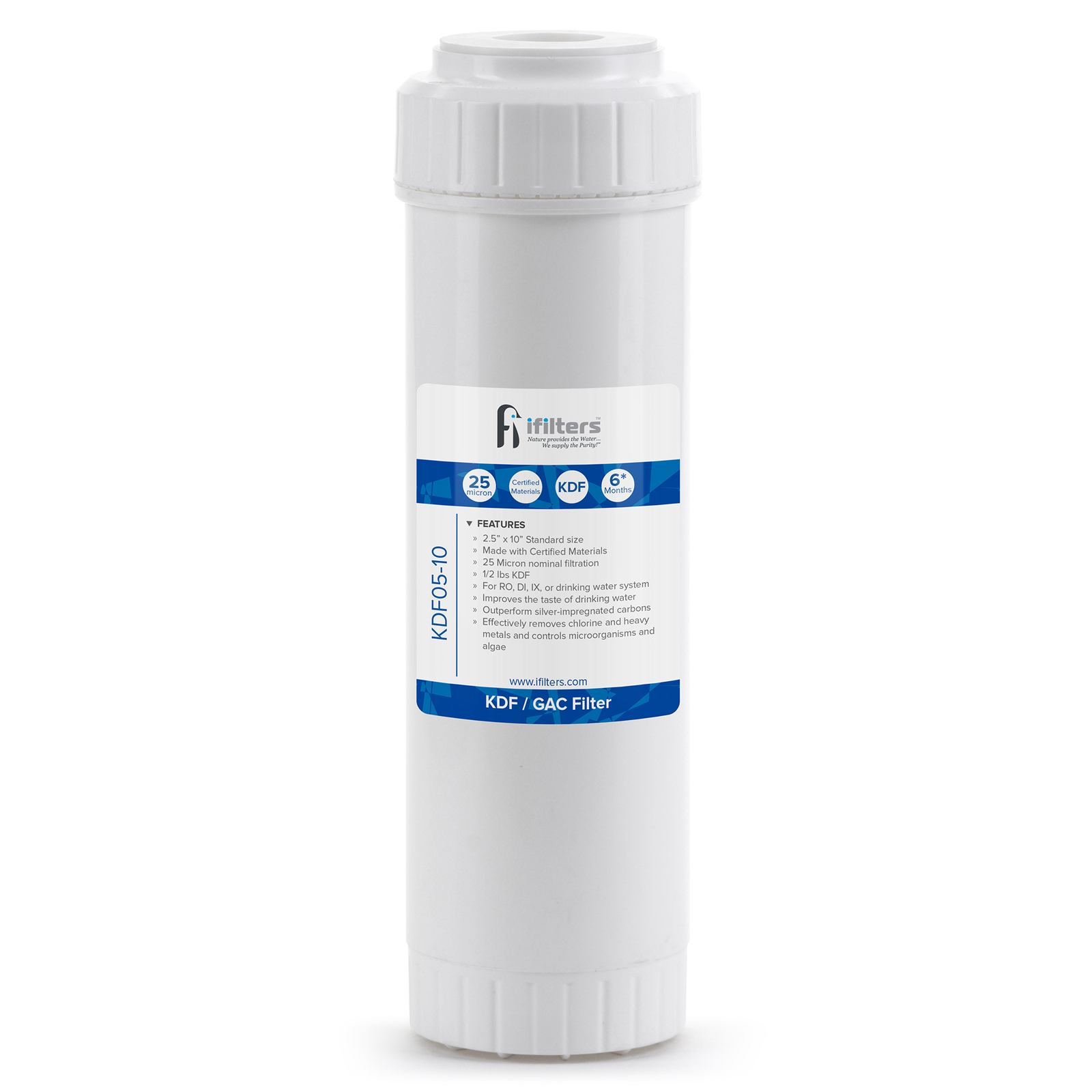 KDF/GAC Water Filter For Chlorine, Taste, Odor, Heavy Metals, Rust - 2.5 x 10 gallery
