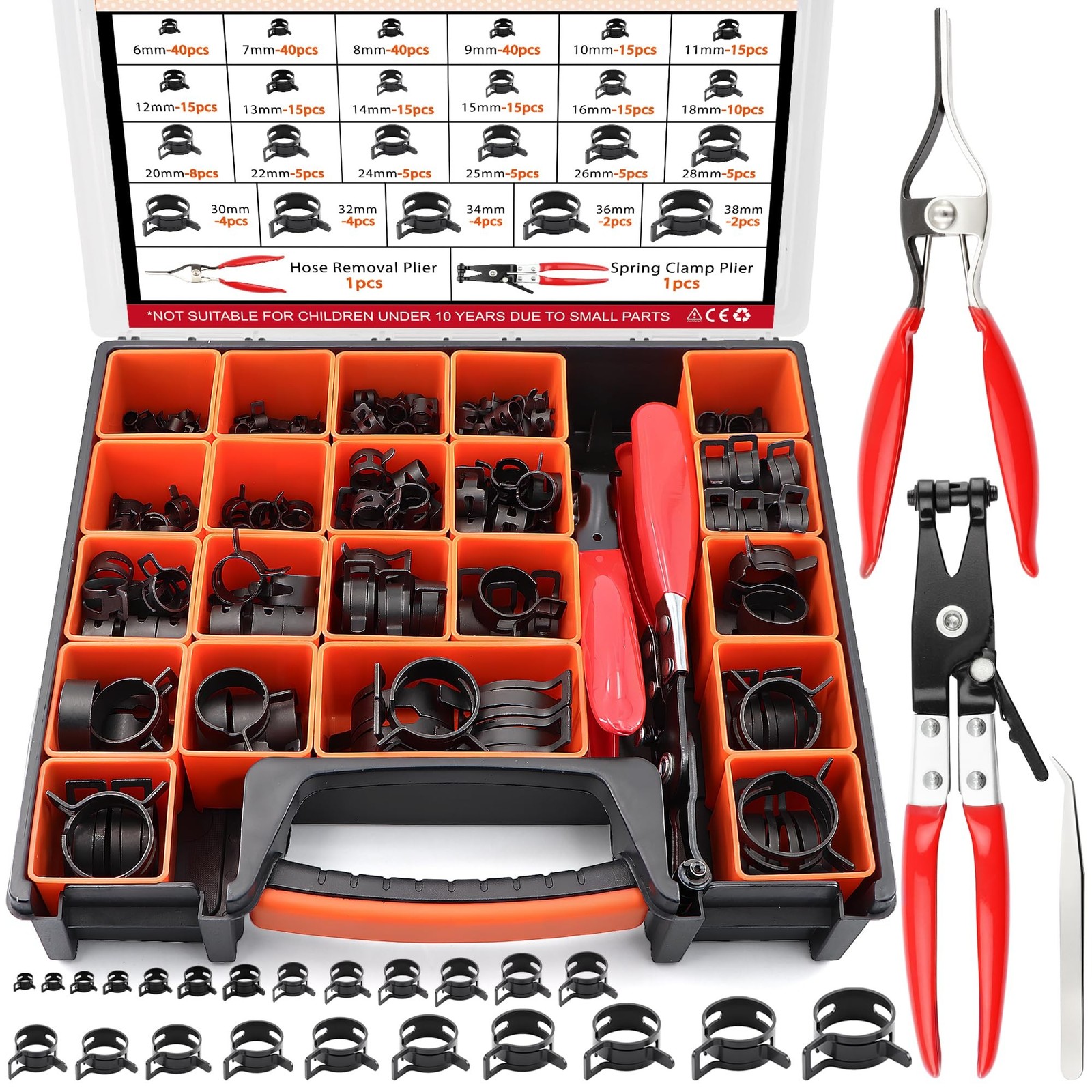 327Pcs 65Mn Constant Tension Spring Band Clamp Kit (1/4" to 1-1/2" / 6-38mm) ... gallery
