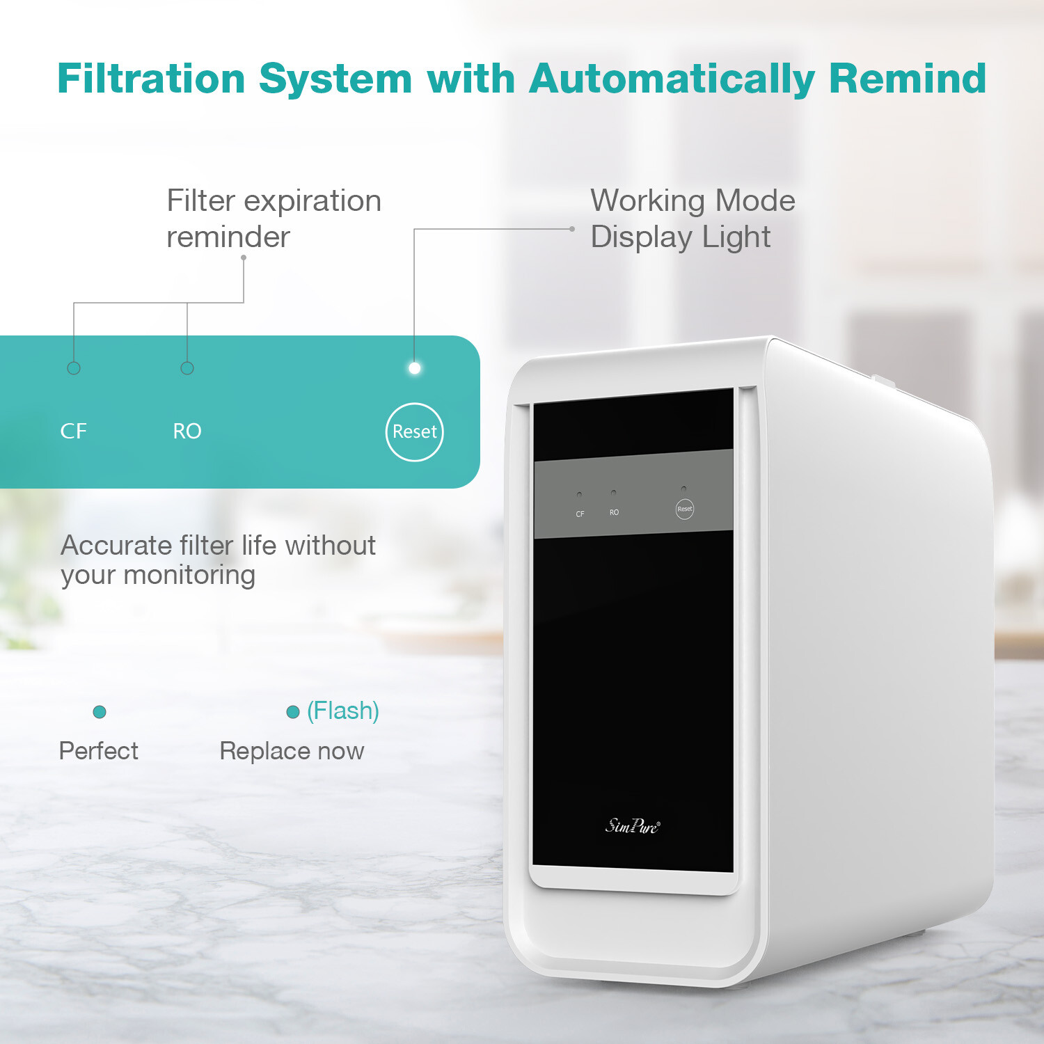 SimPure Q3-600GPD RO Reverse Osmosis CF+RO Membrane Water Filter 1/2/3-Year Set gallery