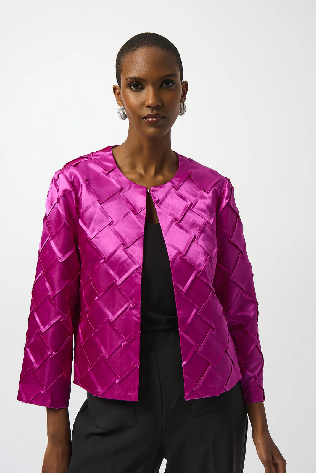Joseph Ribkoff Cosmos Textured Crew Neck Jacket 253997 gallery