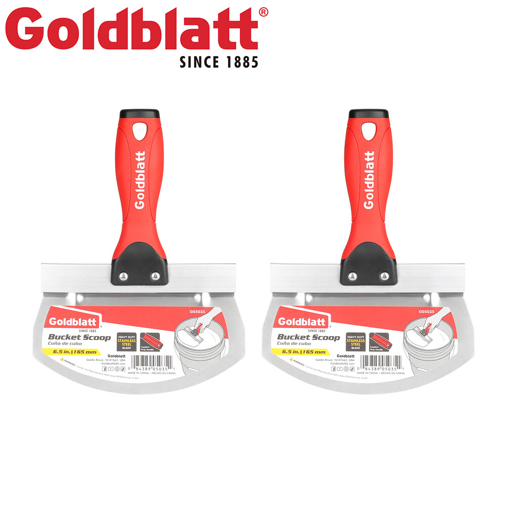 Goldblatt 2PCS Bucket Scoop Stainless Steel 6.5" Curved Contoured Blade Scrapers gallery