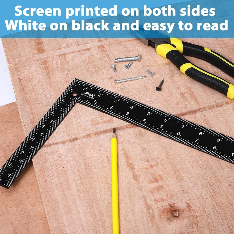 Carpenter Framing L Shape Square, 8 inch x 12 inch, Steel Black Finished gallery