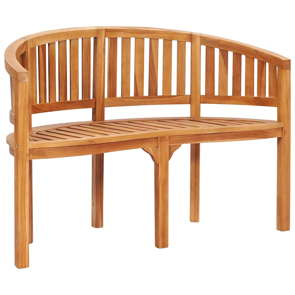 Banana Bench, Fine Sanded Finish, Solid Teak Wood vidaXL gallery