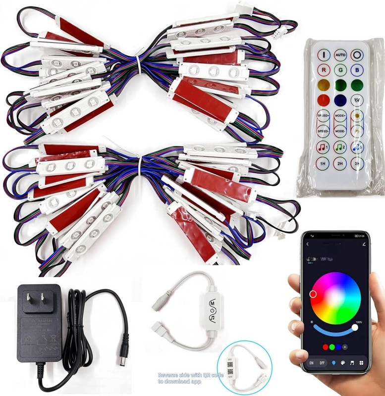 64PCS 33FT RGB+IC Magic Color LED Module 5050 SMD for Storefront Letter Signs gallery