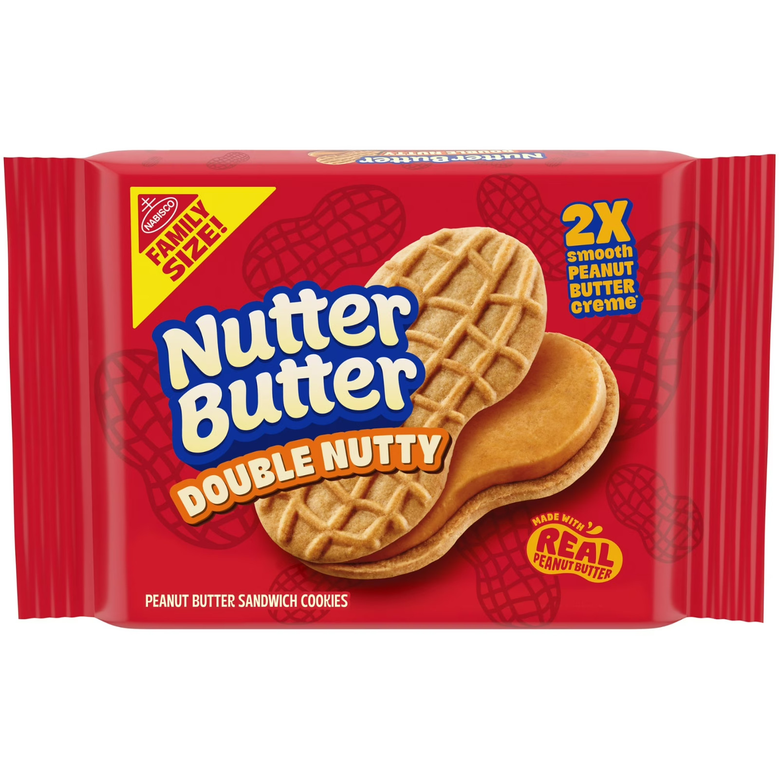 NUTTER BUTTER Double Nutty Peanut Butter Sandwich Cookies Family Size, 15.27 oz. gallery