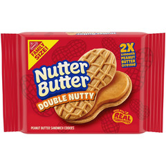 NUTTER BUTTER Double Nutty Peanut Butter Sandwich Cookies Family Size, 15.27 oz.