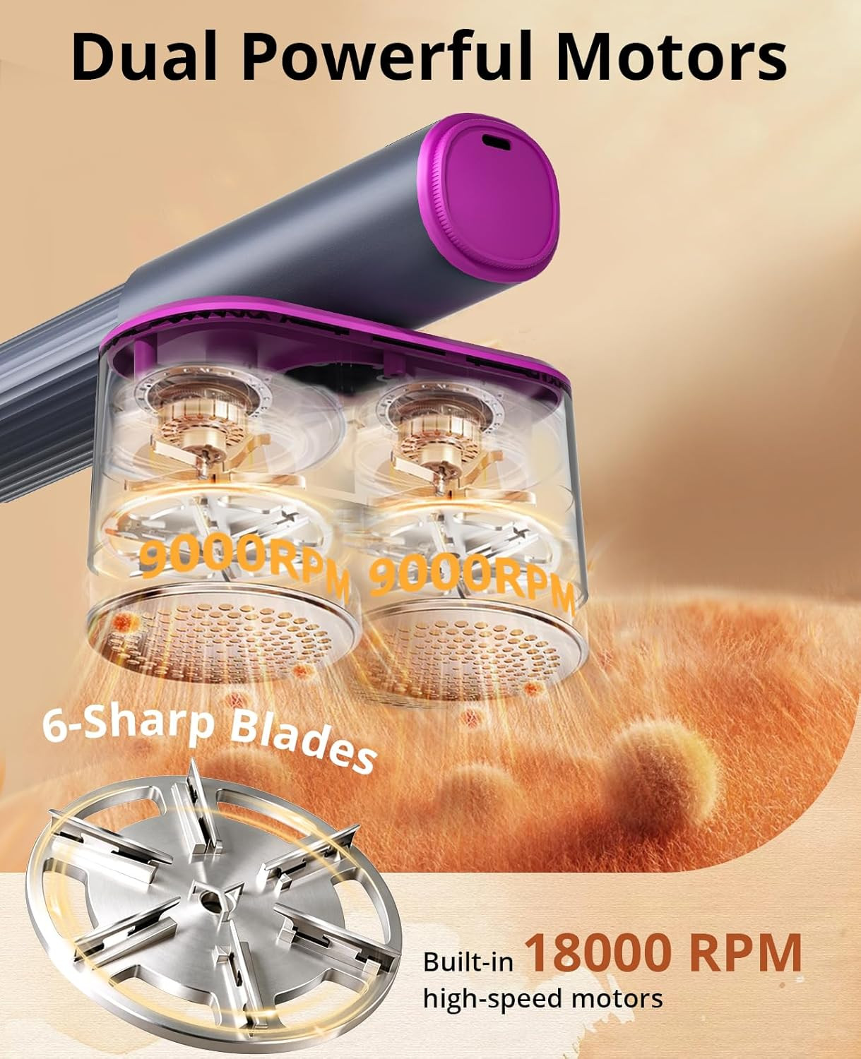 Fabric Shaver, 2-in-1 Rechargeable Lint Shaver with Dual Shaving Heads, Digital gallery