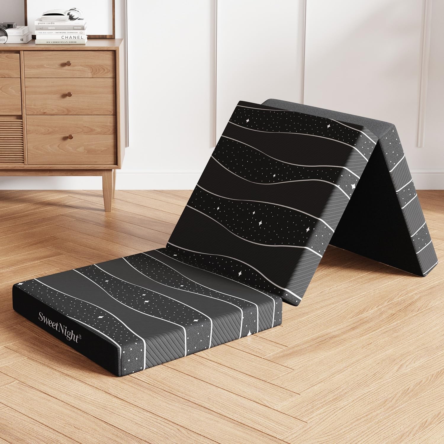 Sweetnight 4 Inch Dual-Layer Foam Tri-fold Mattress Topper Single with gallery