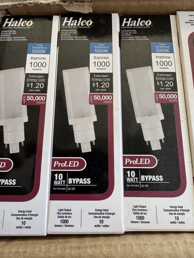 20 Pack Halco 10w Horizontal Plug In LED BYPASS 82 CRI Non-Dimmable