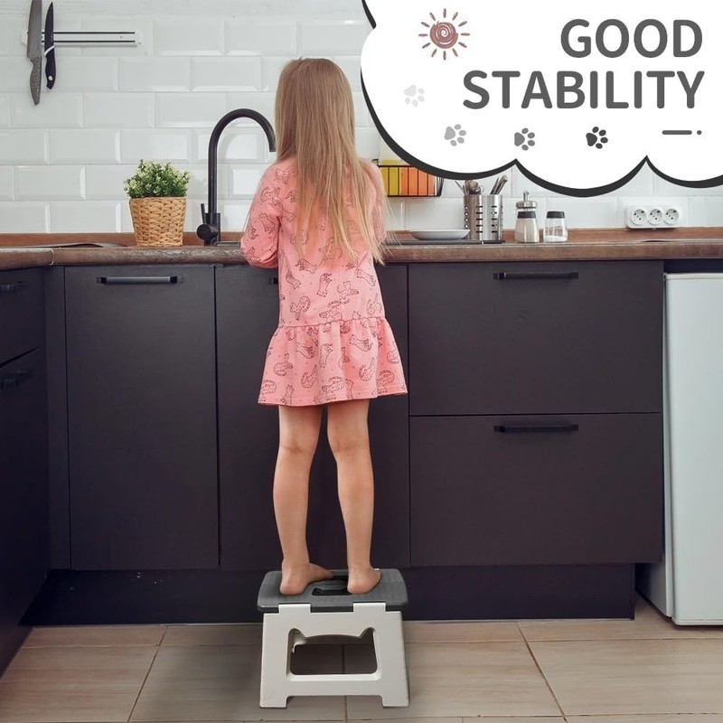 Step Stool Foldable, 9'' Folding Step Stool for & Adults, Hold Up to gallery
